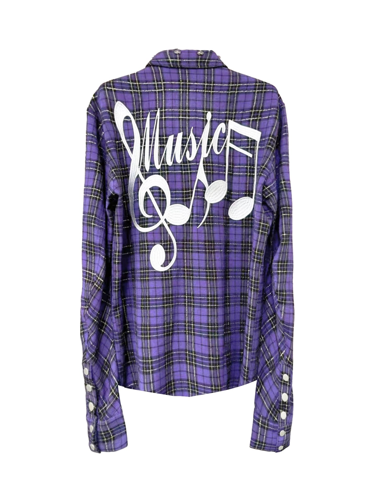 [DETW] 25AW Purple Music Plaid Shirt