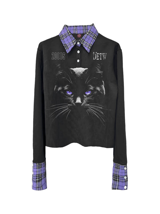 [DETW] 25AW Purple Cat Eye Polo Shirt