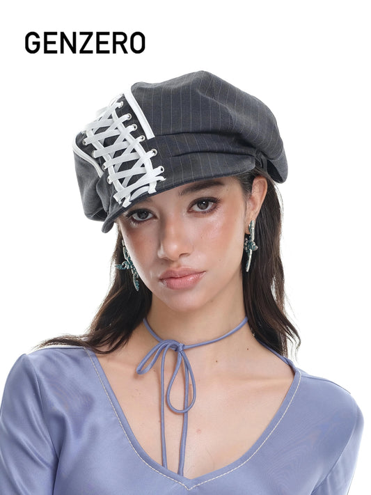 [GENZERO] Stripe Beret Hat (2 Colour Ways)