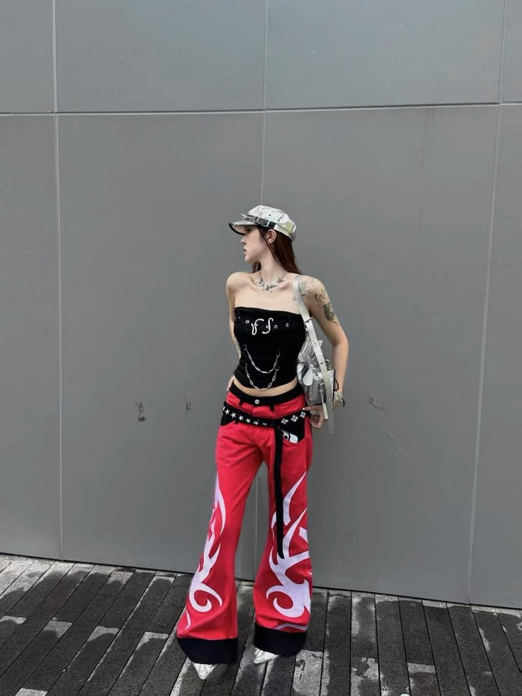 [DETW] 25SS Double Waist Red Pants