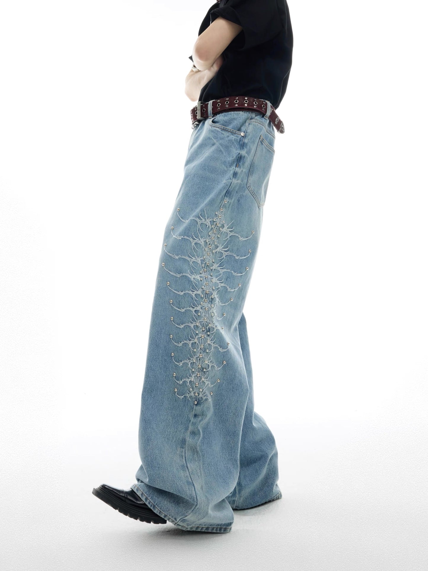[ARGUE CULTURE] Pierced Western Baggy Jeans