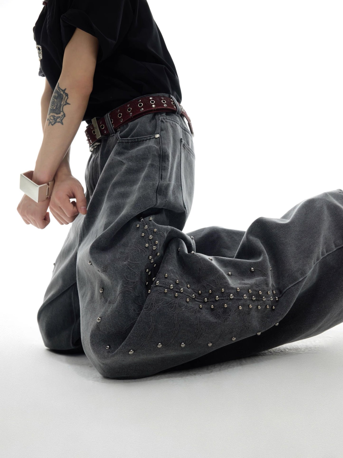 [ARGUE CULTURE] Pierced Western Baggy Jeans