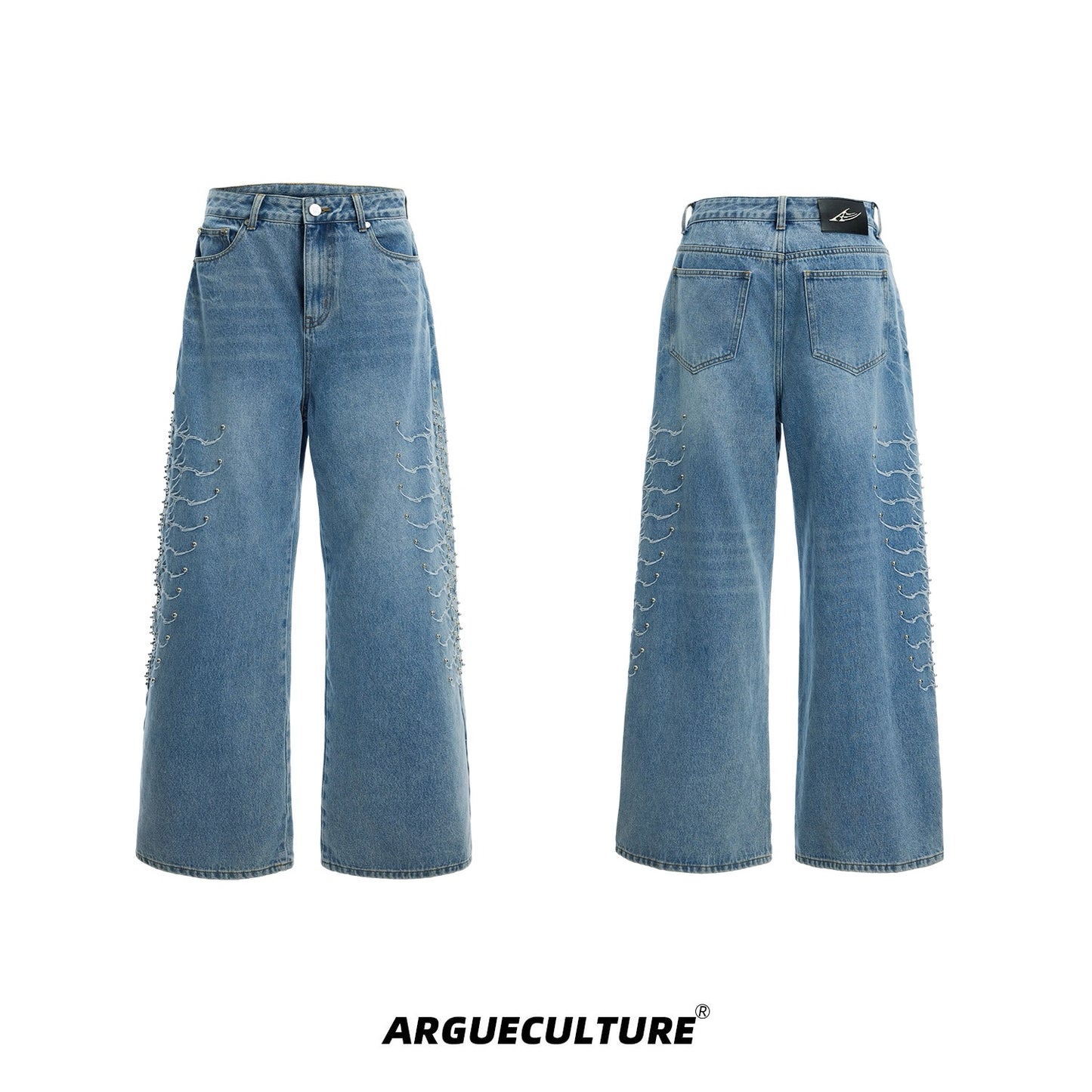 [ARGUE CULTURE] Pierced Western Baggy Jeans