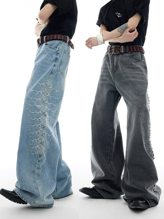 [ARGUE CULTURE] Pierced Western Baggy Jeans