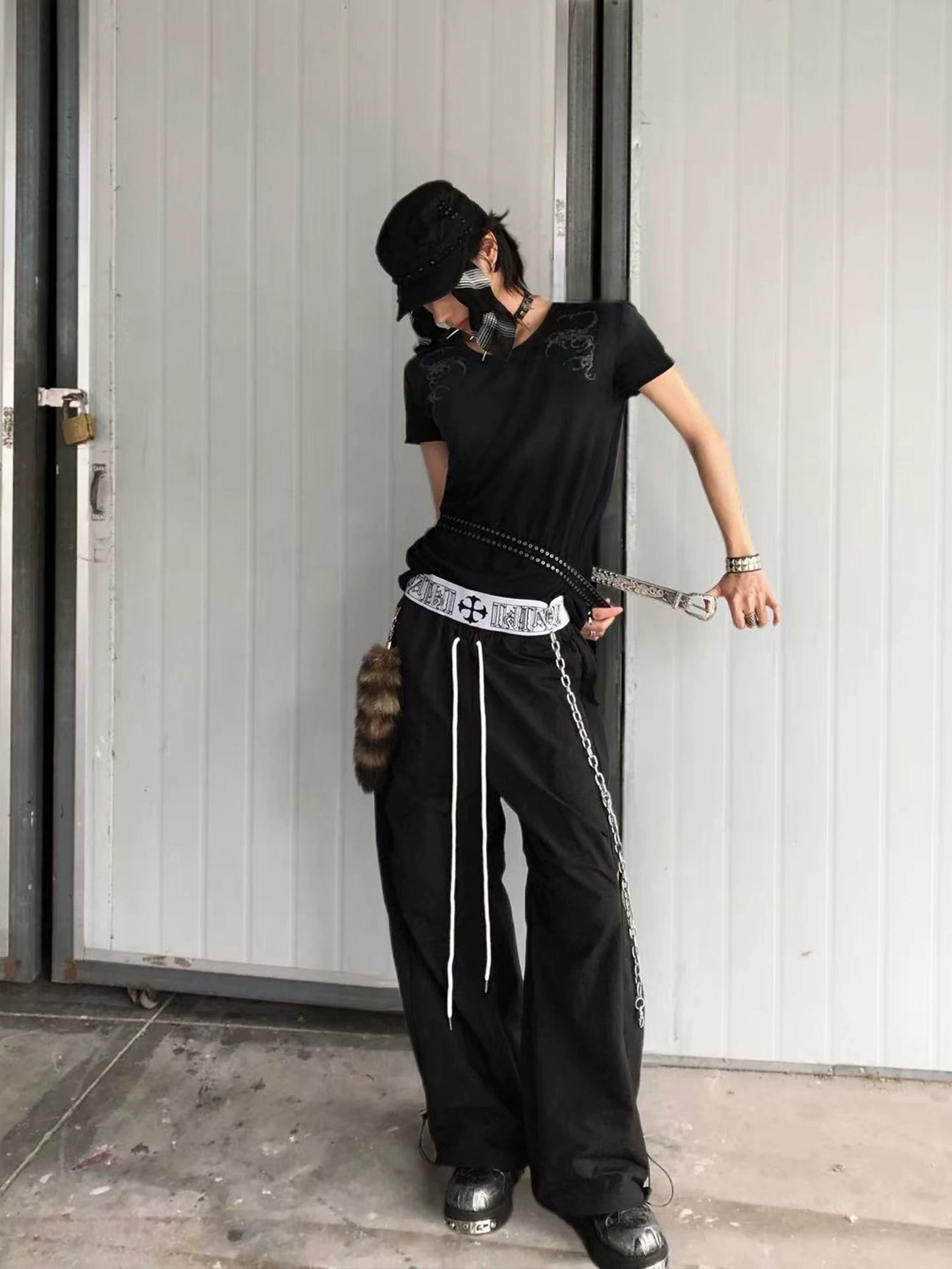 [PAIKI] Double Waist Baggy Pants