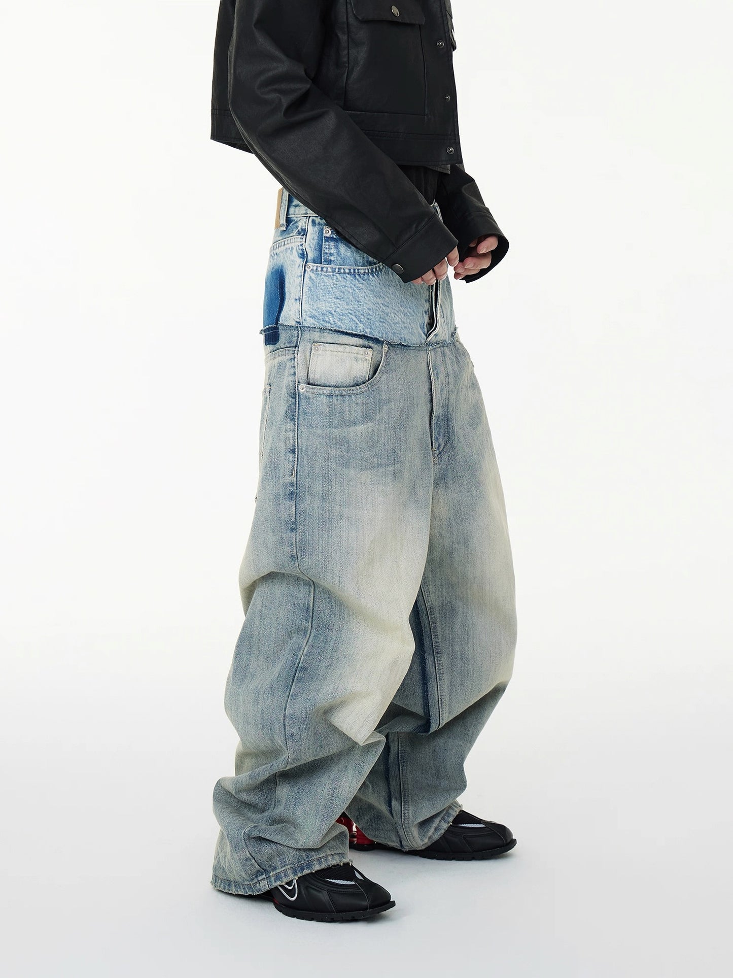 [ASTT Studio] Double Waist Baggy Jeans