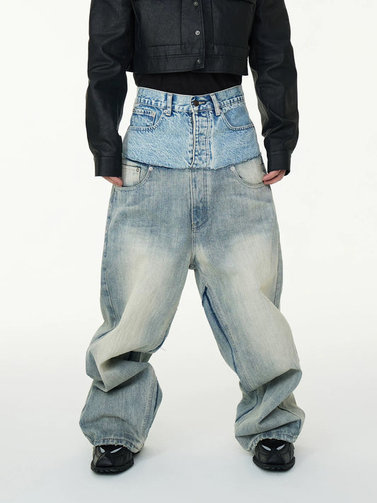 [ASTT Studio] Double Waist Baggy Jeans