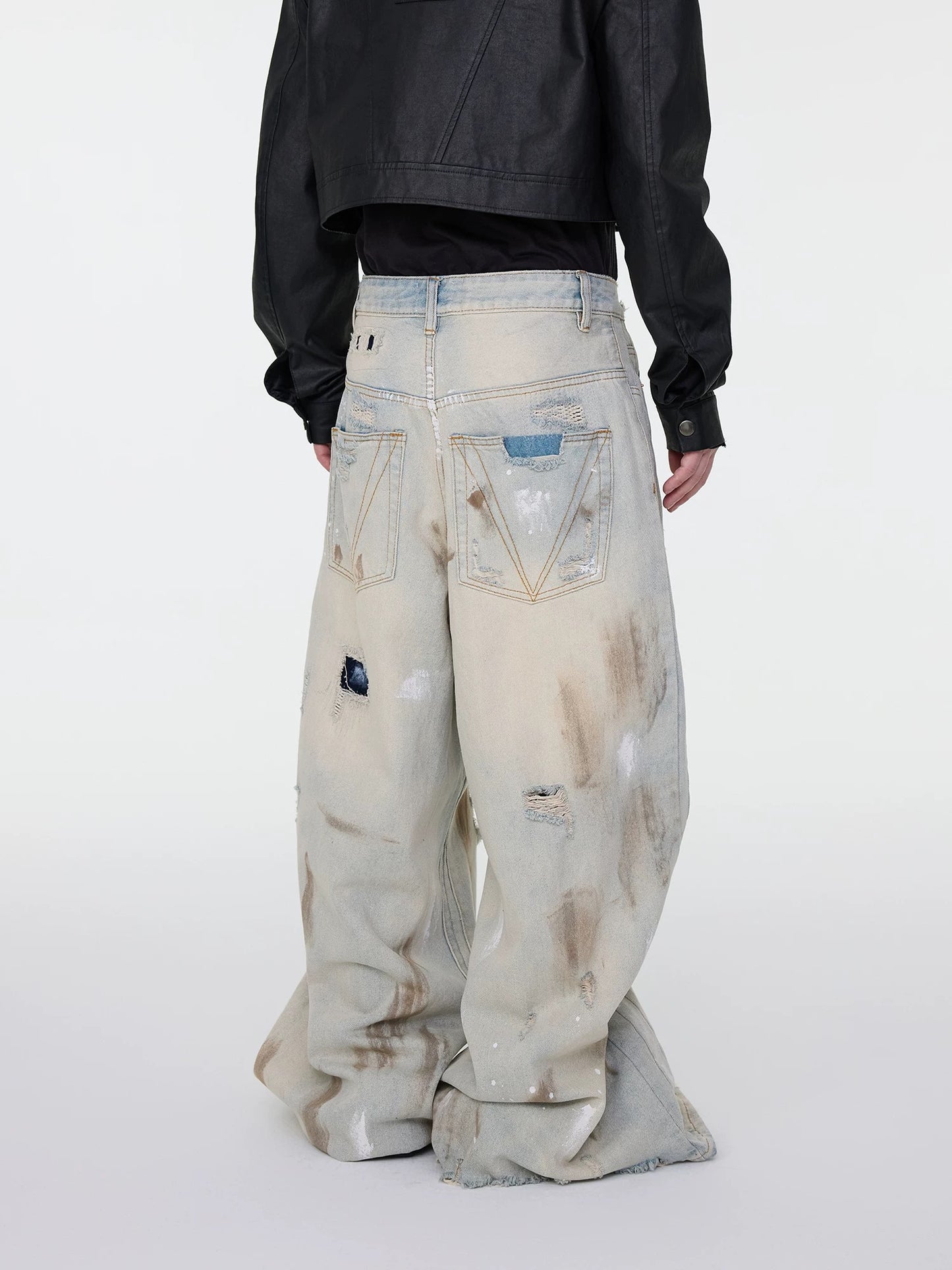 [ASTT Studio] 25SS Broken Hole Lining Baggy Jeans