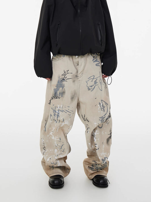 [ASTT Studio] 24SS Baggy Graffiti Jeans