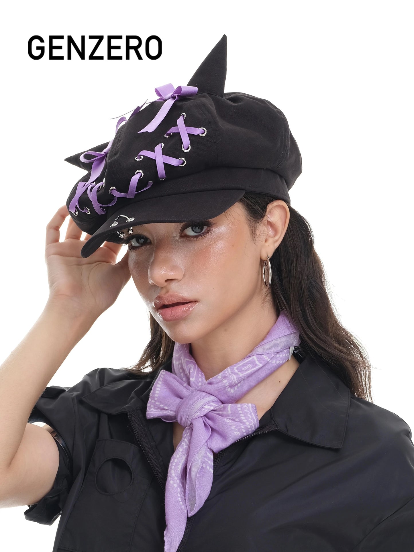 [GENZERO] Purple Ribbon Hat