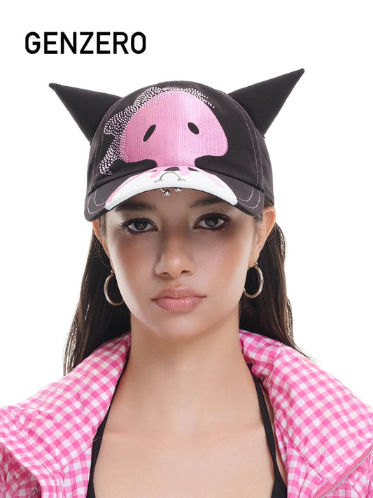 [GENZERO] Black Horn with Pink Jellyfish Hat