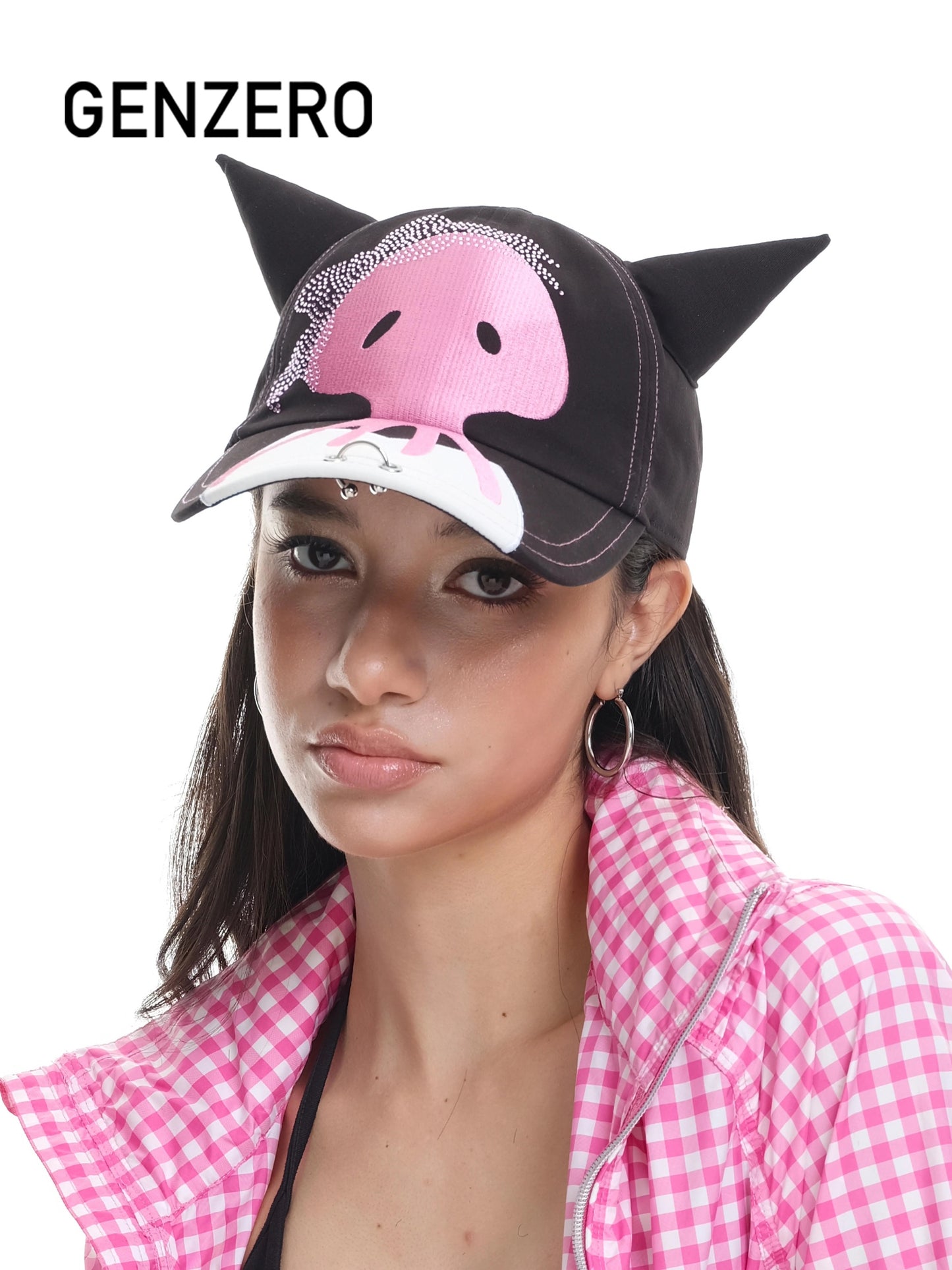 [GENZERO] Black Horn with Pink Jellyfish Hat