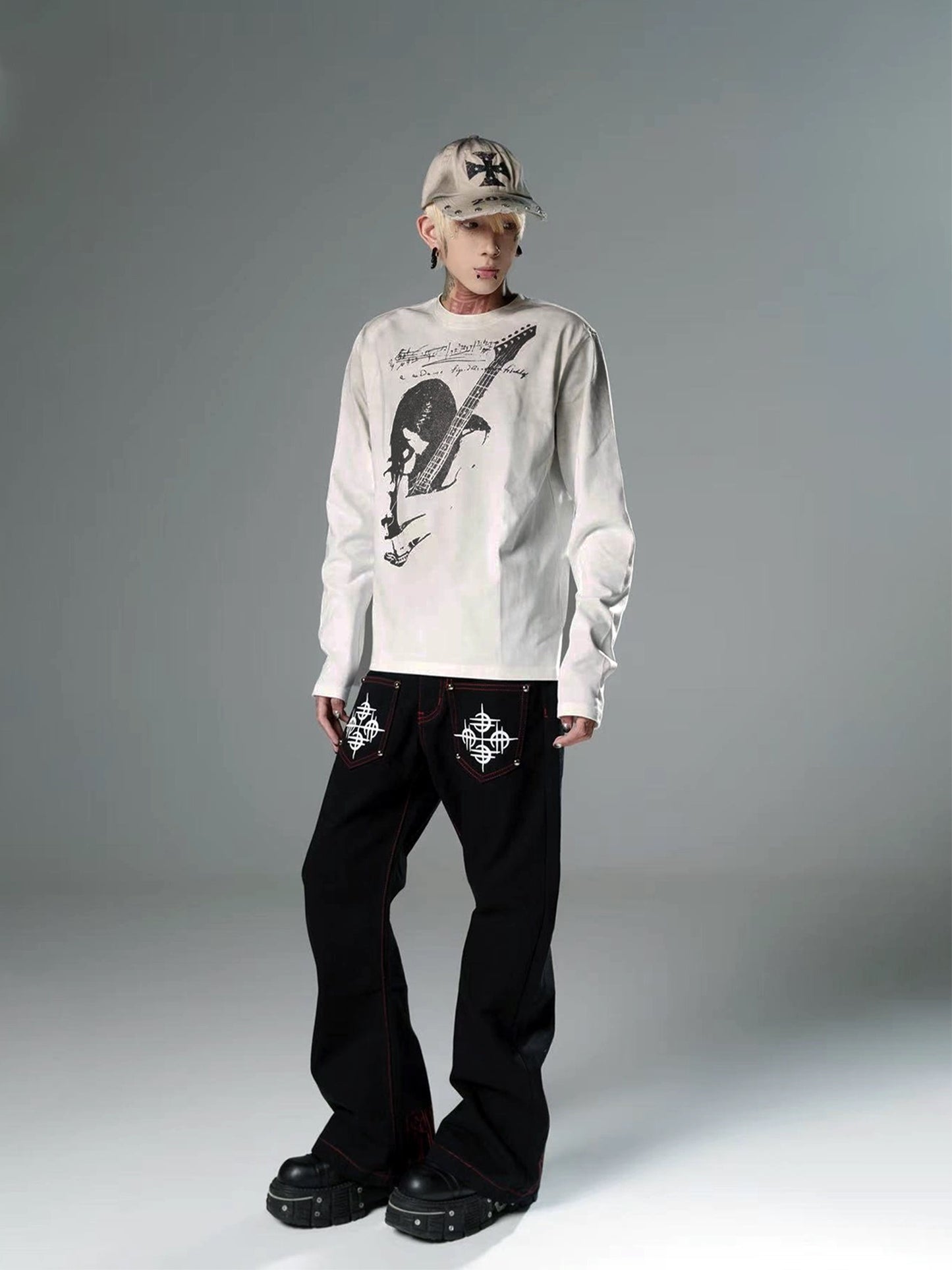 [DETW] 25AW Music Note Long-Sleeve Shirt