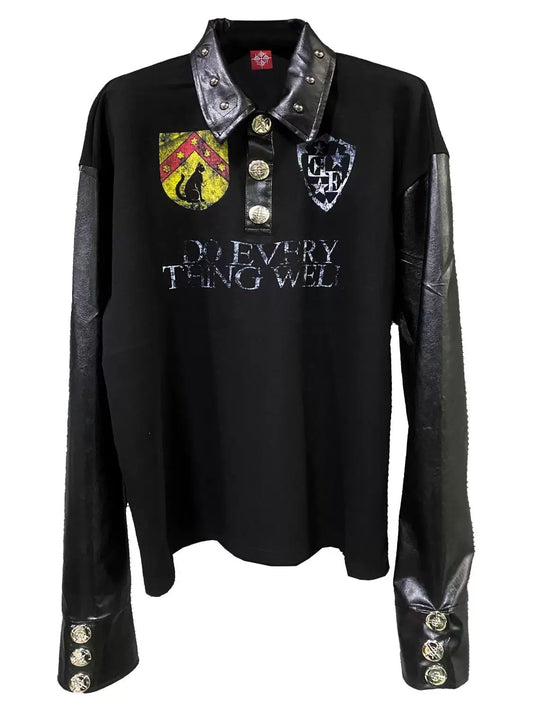 [DETW] 25AW Faux Leather Polo Shirt