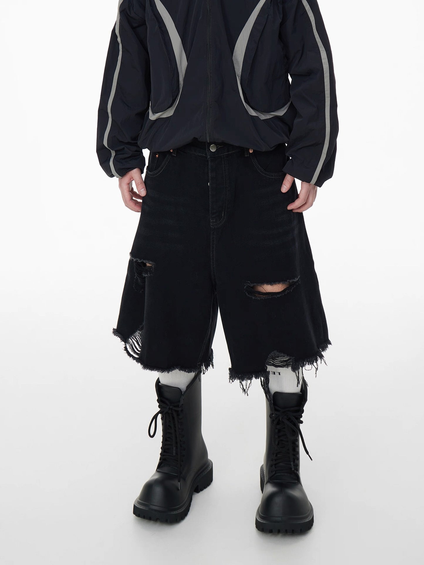 [ASTT Studio] Track Denim Shorts