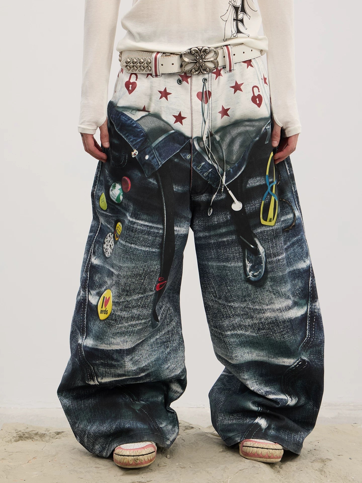 [DND4DES] 3D Printed Double Waist Baggy Jeans
