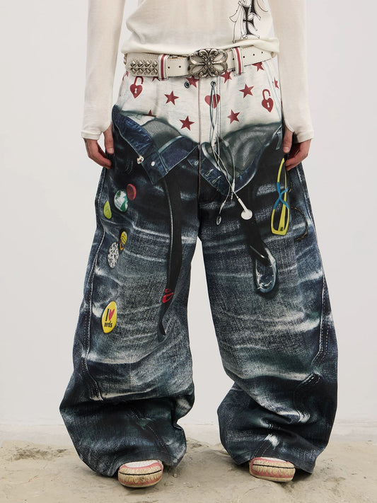 [DND4DES] 3D Printed Double Waist Baggy Jeans