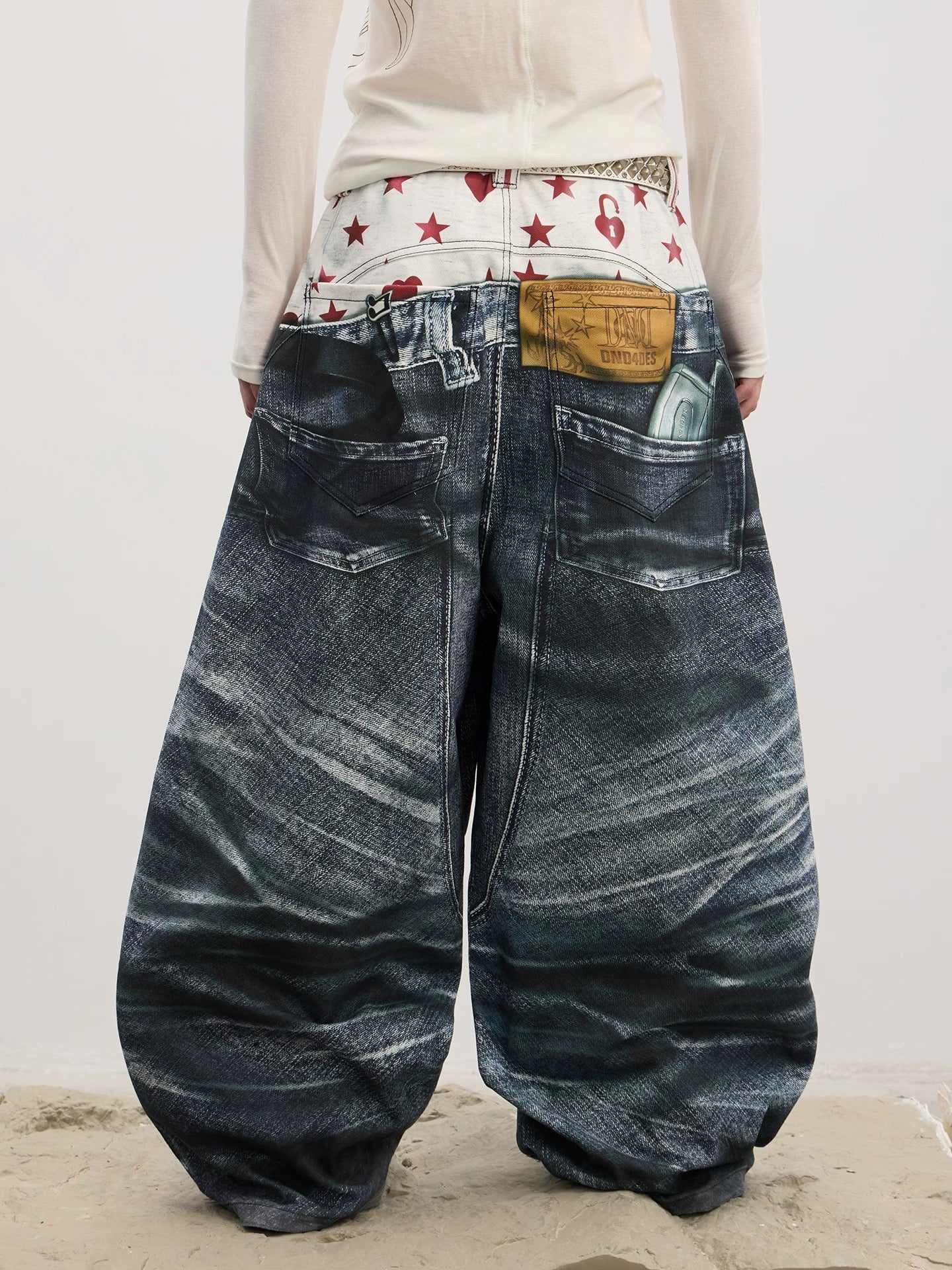 [DND4DES] 3D Printed Double Waist Baggy Jeans