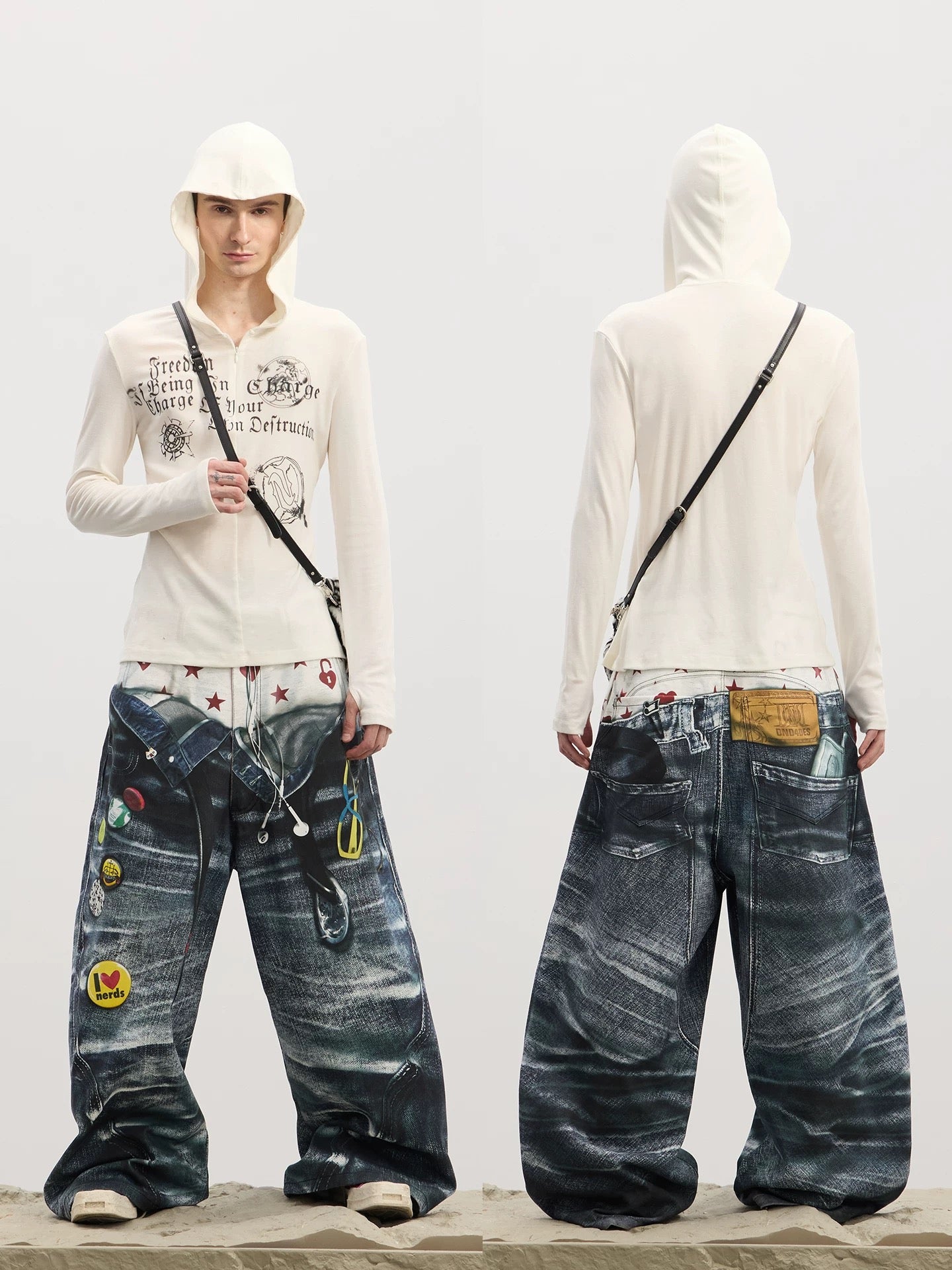 [DND4DES] 3D Printed Double Waist Baggy Jeans
