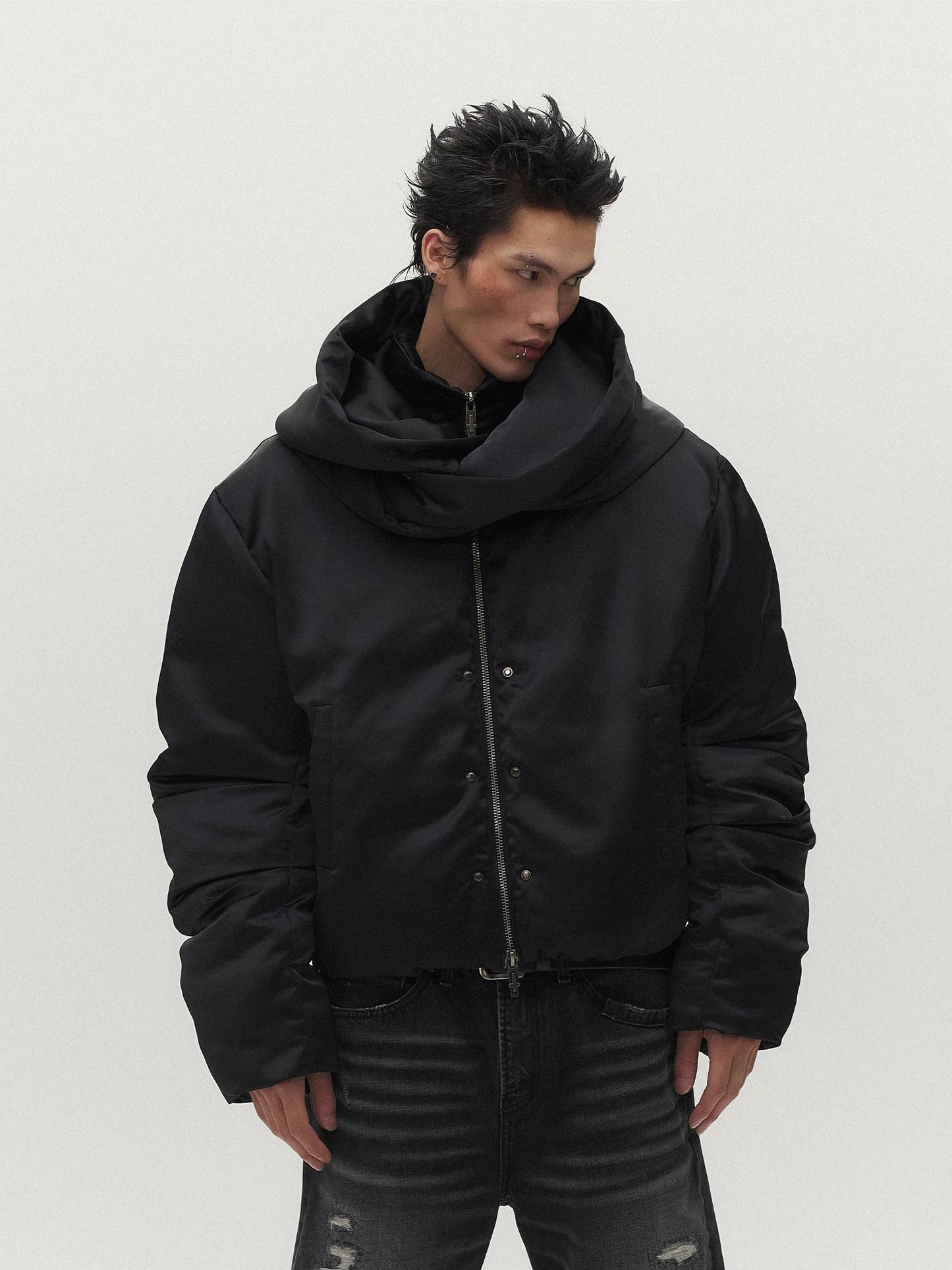[SGWCULT] Detachable Oversized Hat Padded Jacket