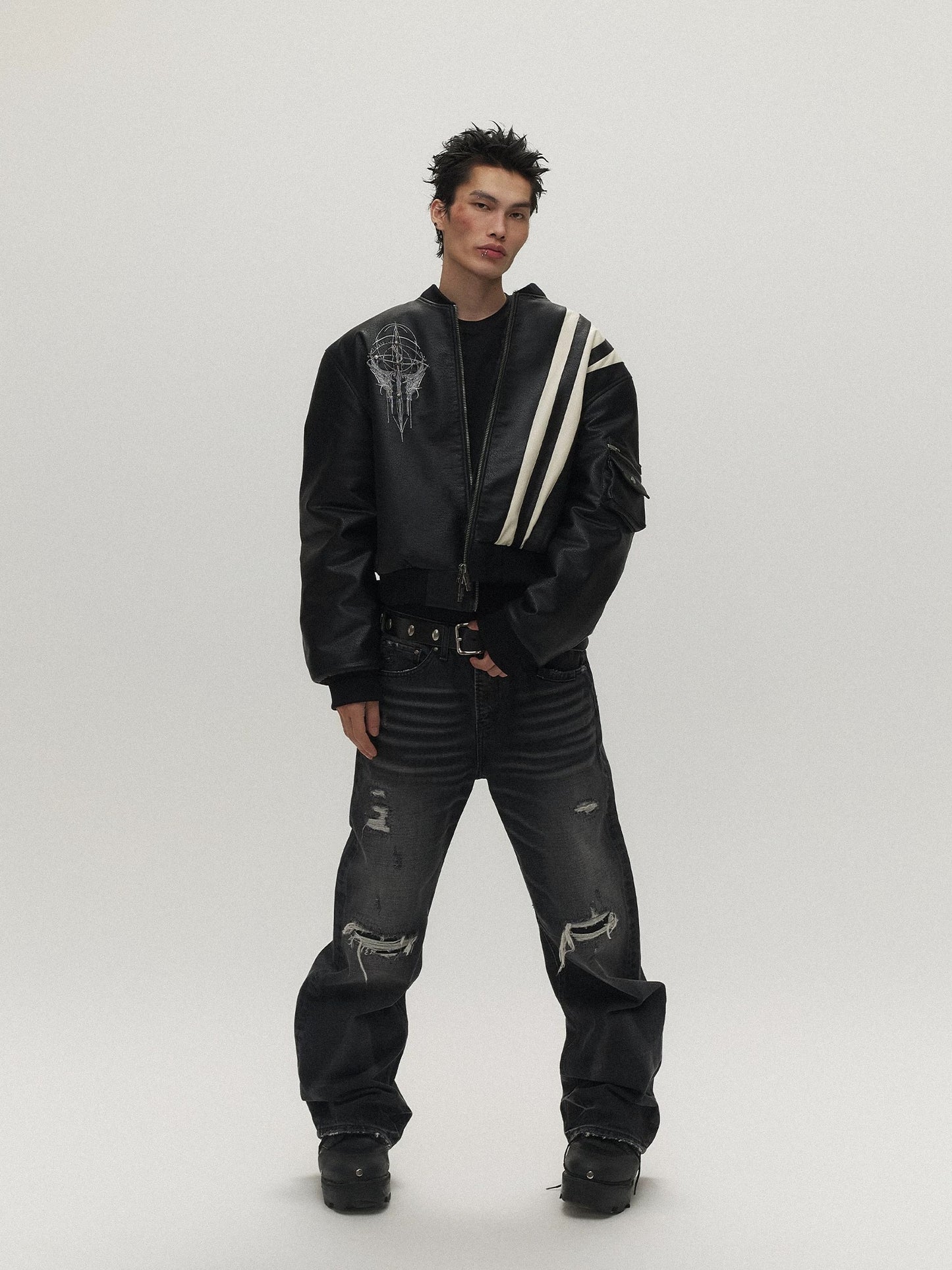 [SGWCULT] Church Faux Leather Jacket