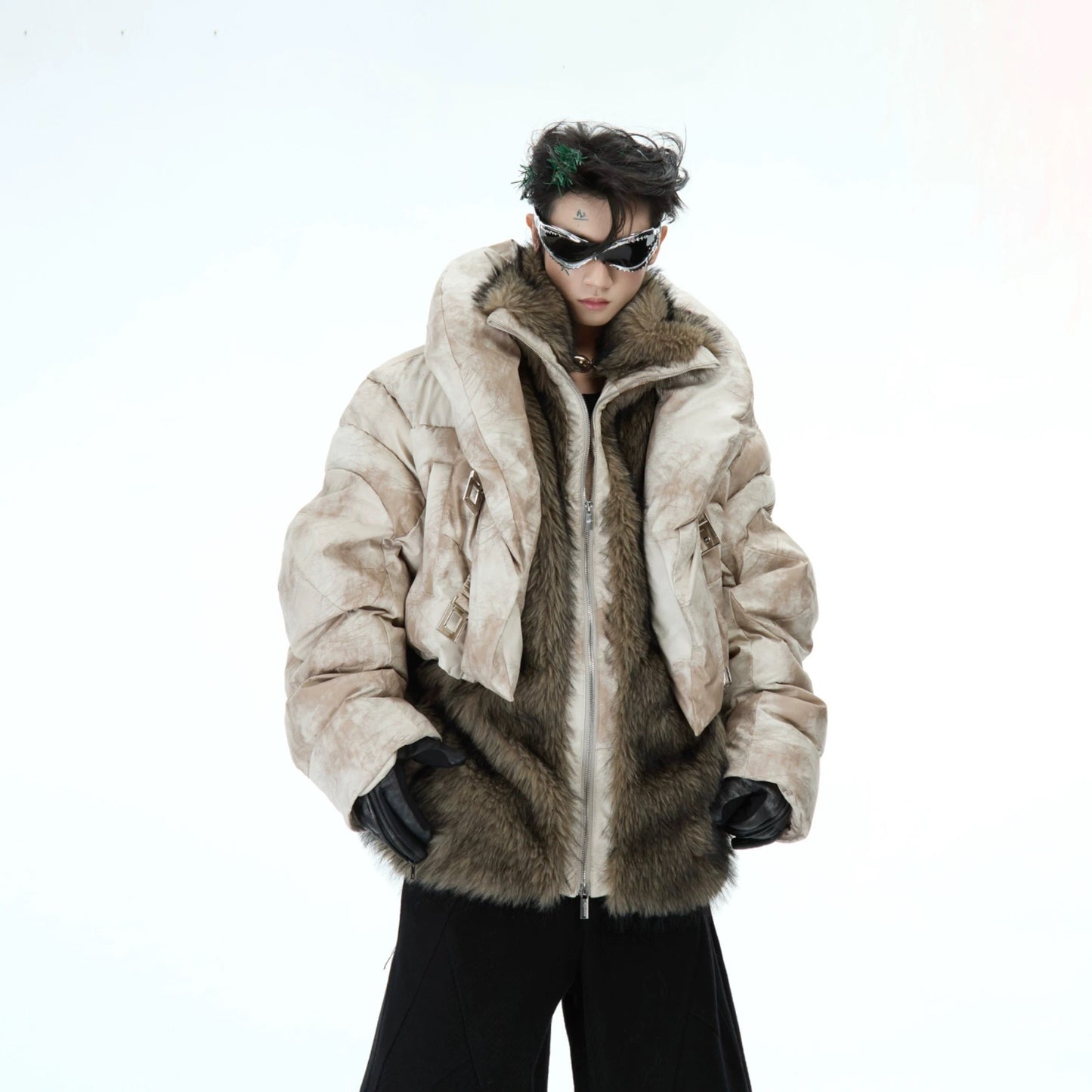 [ARGUE CULTURE] Deconstructed Two-Piece Fur Padded Jacket 2 colour ways