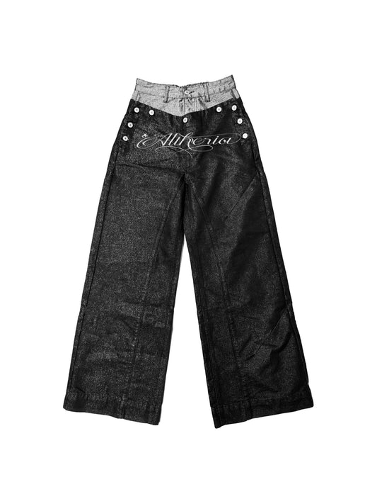 [DETW] 25AW Waxed Double Waisted Denim Pants